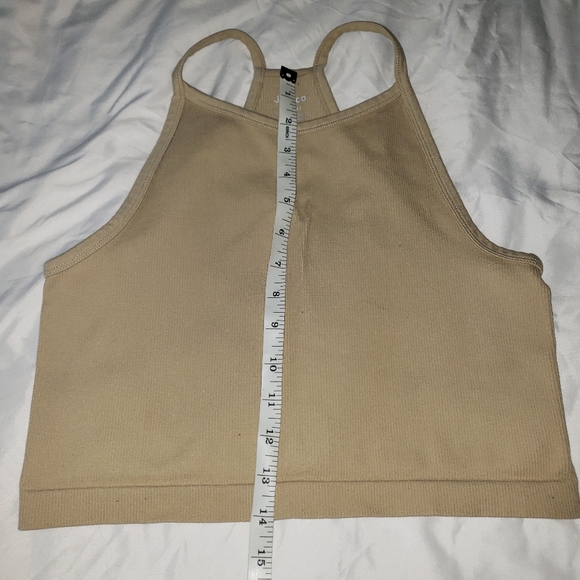 Jo and CO Sport top crop top large beige   All Orders ship in 1-2 business days! - Picture 3 of 5